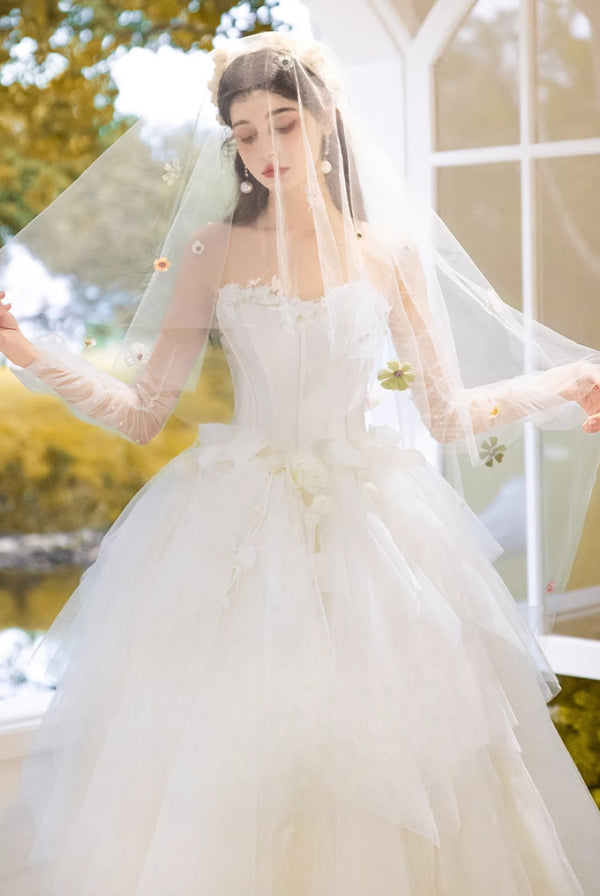 Odelia "Willow Branch"  New Light Wedding Dress Bridal Small Main Dress Going Out Dress  Simple