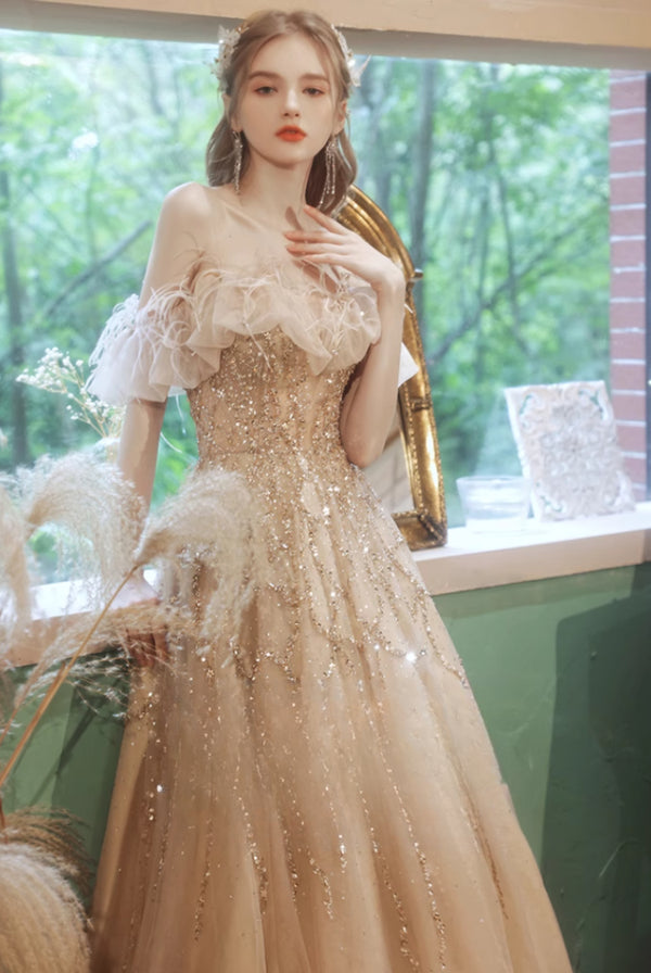 Odelia One-word Shoulder Exquisite New Adult Ceremony Art Test Evening Dress Skirt Toasting Clothes Light Luxury Niche High-end Bride