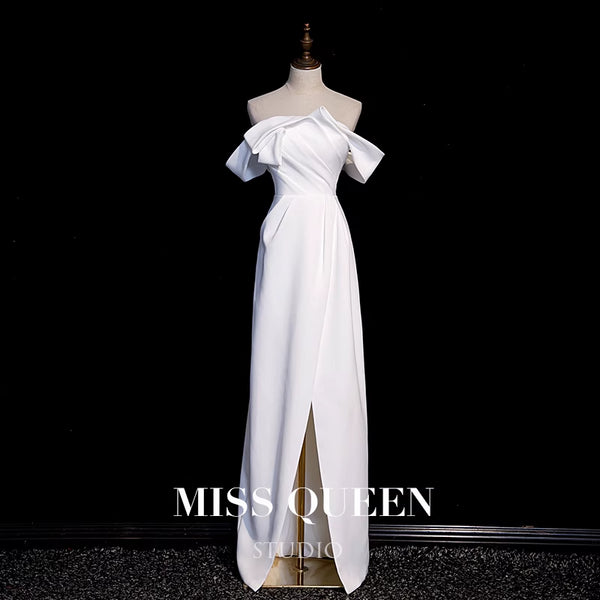 Light Wedding Dress Simple Retro Wedding Dress Bride One-word Shoulder Niche Satin Going Out Yarn Outdoor Lawn Wedding