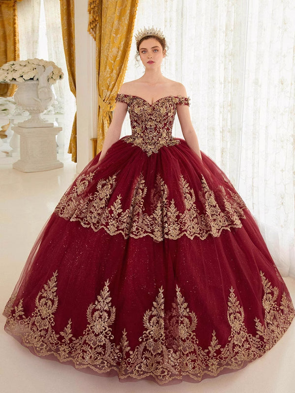 [OiendAni]  Court Princess One-word Shoulder Luxury Evening Dress Art Exam Host Bar Mitzvah Dress