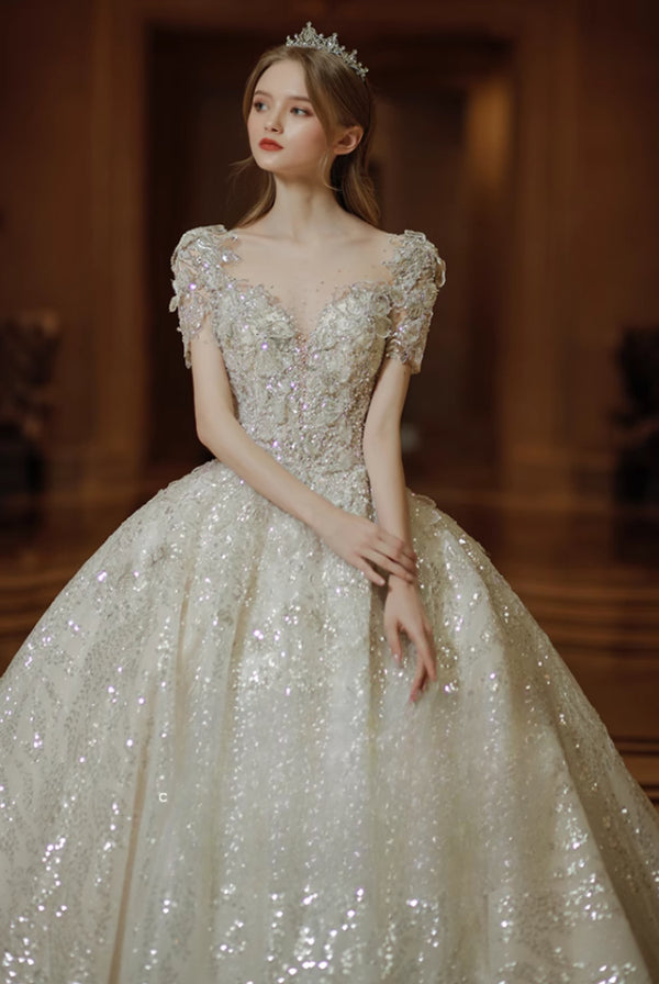 Odelia "praise" Main Wedding Bride  Haute Couture Super Heavy Industry New Bride Go Out Trailing and Thin
