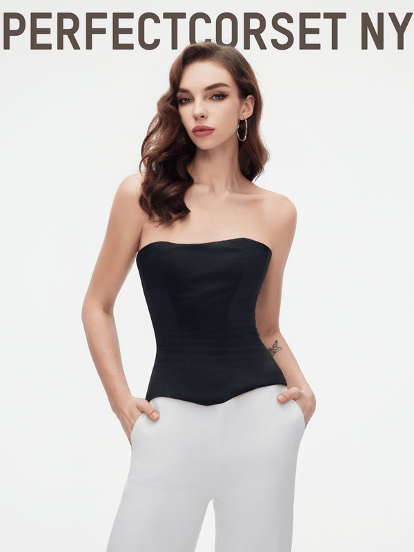 Satin  Elegance Inside and Outside Wear Tunic Fishbone Bust Tub Top