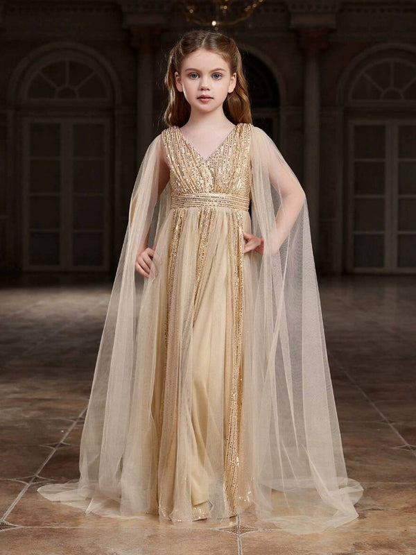 [OiendAni] Children's princess dress girls' high-end dress piano performance test host model catwalk