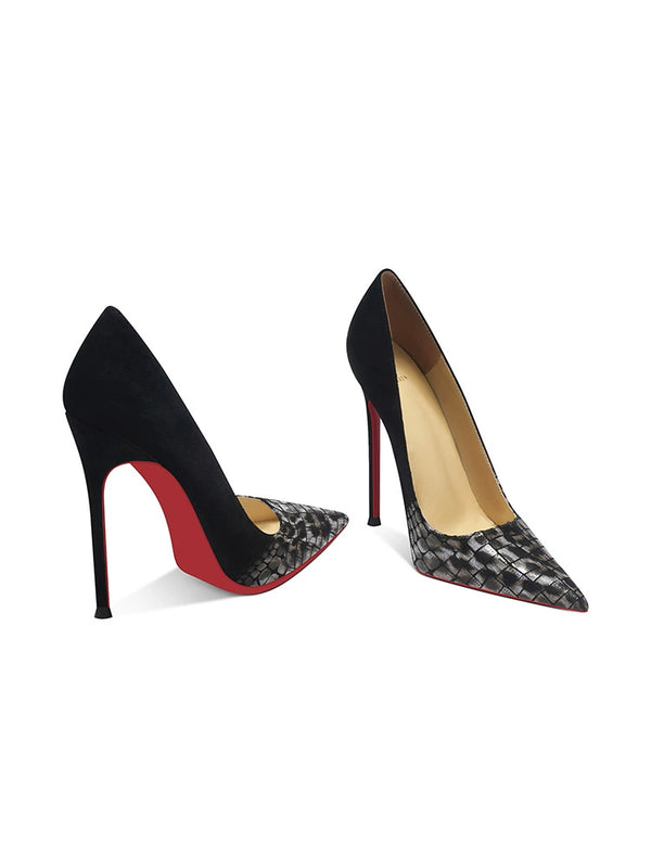 Fashion New Gradual Change Stone Pattern High Heels Women's Thin Heel Sexy Pointed Light Mouth Versatile Temperament Red Sole Shoes