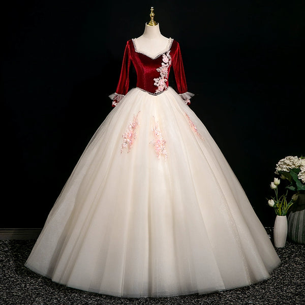 Evening dress female burgundy performance suit high-end atmosphere high-end sense chorus host beauty vocal solo vocal art test
