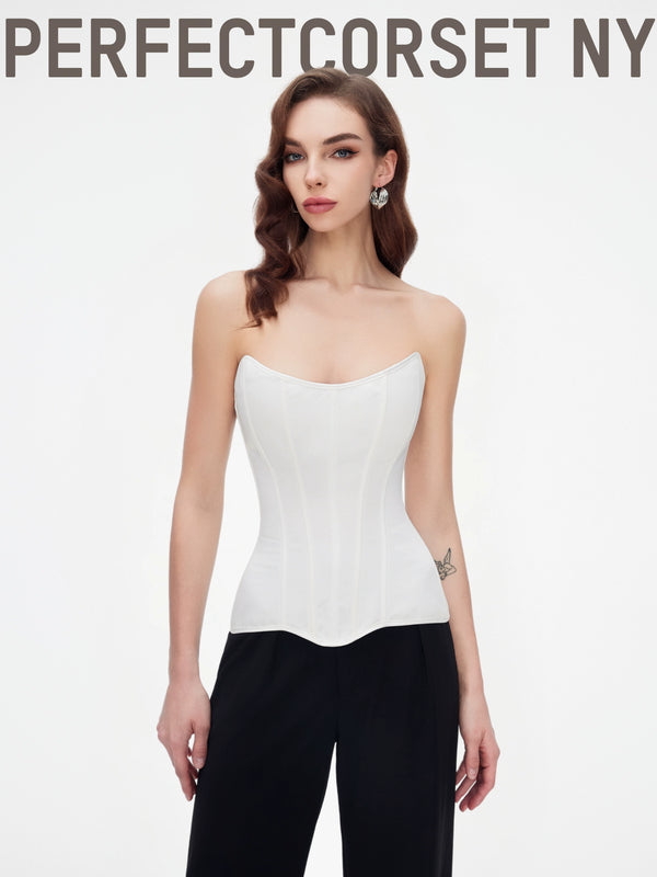 Grace  Elegant Sexy Waist Tube Top, Satin Strap Fishbone Bra PerfectCorsetNY