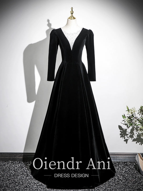 OiendrAn Black Vocal Art Test Conductor Dress Annual Meeting Host Choir Performance Dress Female Evening Dress