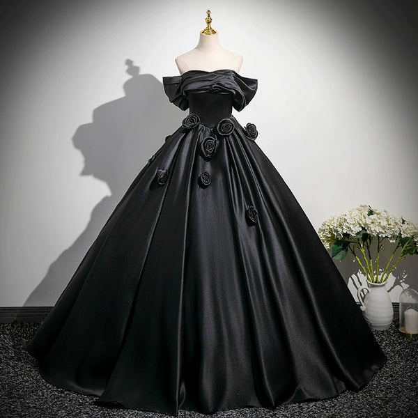 Black tutu dress solo performance dress female vocal canto student art exam adult dress host satin evening dress