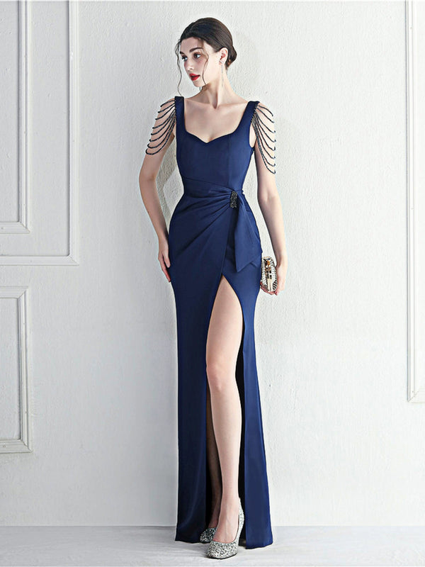 Temperament celebrity high-end evening dress dress female noble temperament elegant car model bridesmaid performance long split dress