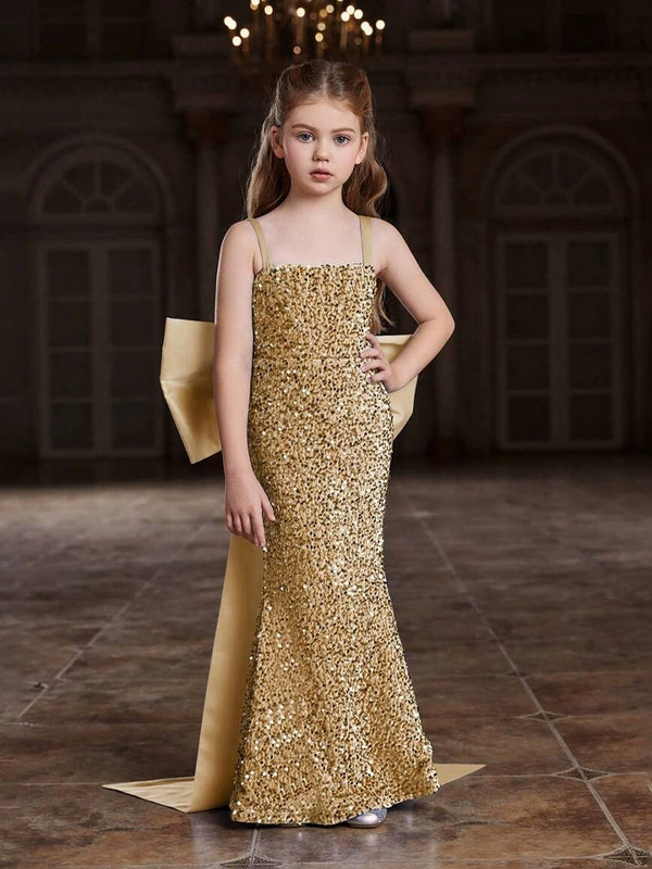 [OiendAni] Children's fishtail shiny girls' high-end evening dress light luxury niche piano performance host
