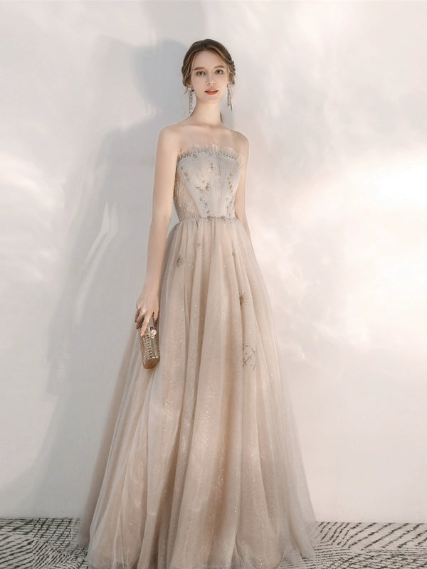 Evening dress  new spring toast dress bridesmaid wedding dress temperament simple champagne performance host