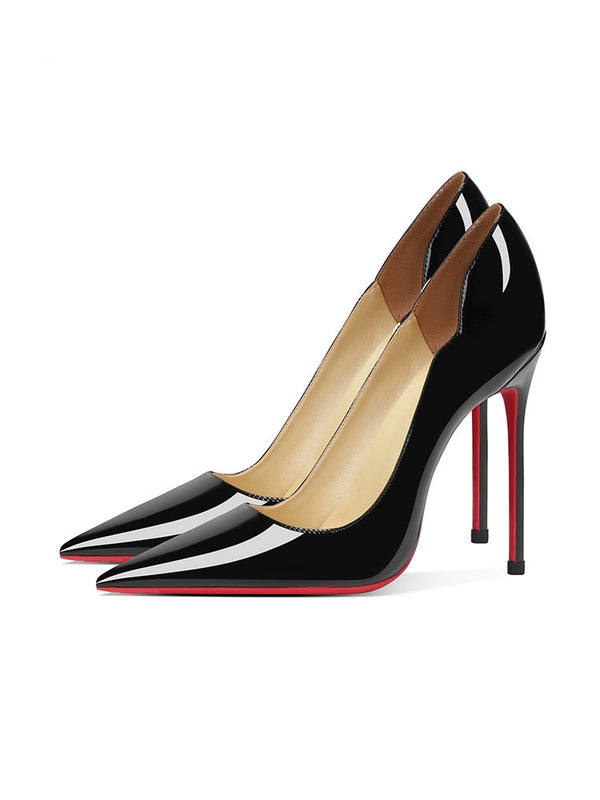 spring and summer new fashion red sole high heels women's stiletto design sense niche temperament black pointed single shoes