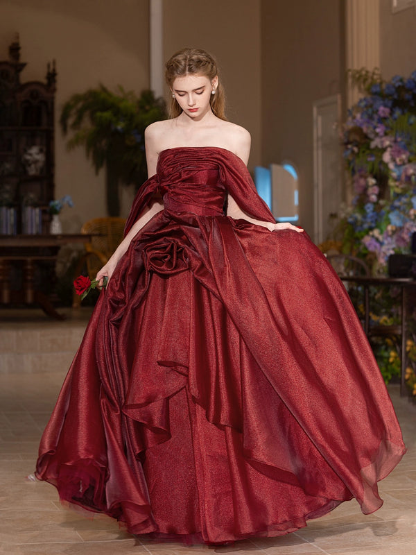Toast Clothing Spring  New Bridal Engagement Dress Dress Premium Light Luxury Red Shoulder Dinner Party