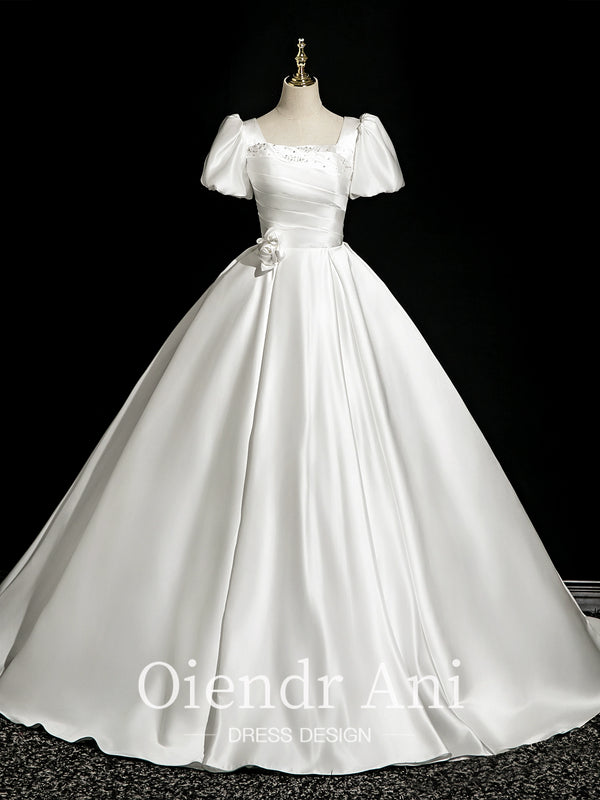 OiendrAni Vocal Art Exam Bel Canto Satin White Dress Ladies Presenter Stage Bar Mitzvah Evening Dress