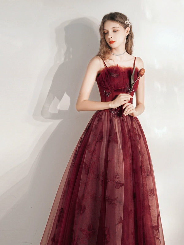 Toast Bride  New Spring Red Banquet Premium Temperament Engagement Return Dress Suspender Women