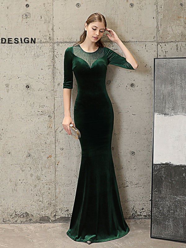Light luxury high-end fishtail evening dress dress women's high-end luxury atmosphere banquet annual meeting host model dress