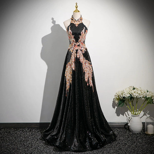 Evening dress women's  new high-end light luxury niche advanced sense vocal music art test performance host chorus dress