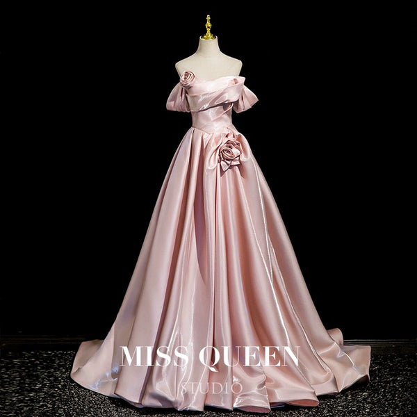 Dress Bar Mitzvah Pink Satin Evening Dress Dress Light Luxury Niche High-end Engagement Toast Bridal Temperament Morning Gown