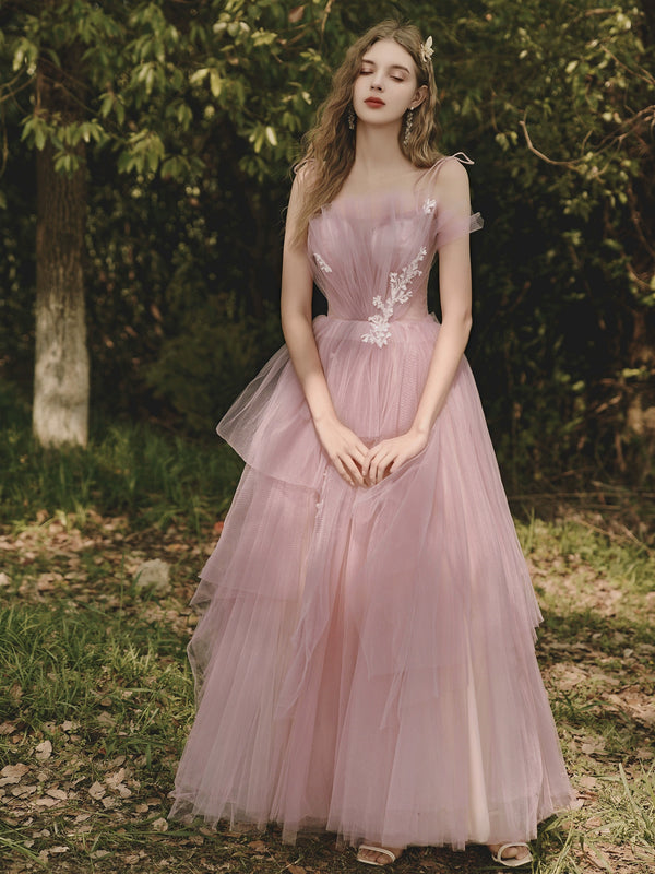 Toast Bride  New Spring Engagement Dress Dress Birthday Party Temperament Long Pink Veil  Women