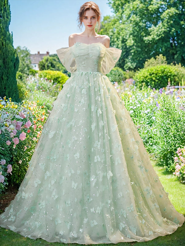 [OiendAni] Green Mori Bar Mitzvah Dress Art Exam Host Princess Evening Dress Women's Exquisite New