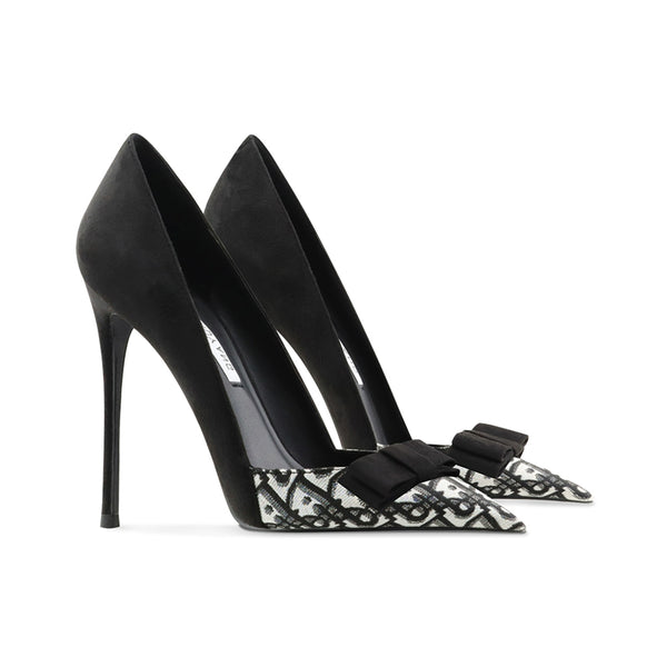 spring new explosion black and white color matching bow high heels women's comfortable light mouth sexy stiletto fashion shoes