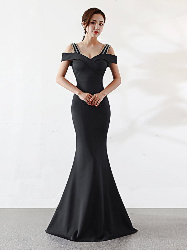 Light luxury high-end temperament evening dress female car model nightclub sexy dating annual meeting banquet host long dress