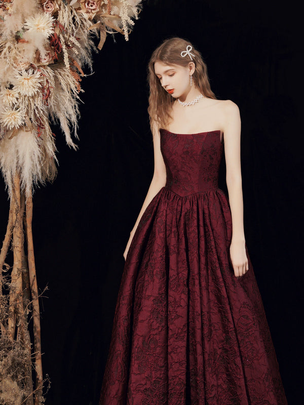 Toast Bride  New Spring Red Wedding Dress Banquet Temperament Satin Long Dress Women's High-end Tube Top