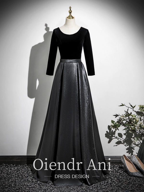 OiendrAn Black Vocal Art Test Conductor Dress Annual Meeting Host Choir Performance Dress Female Evening Dress