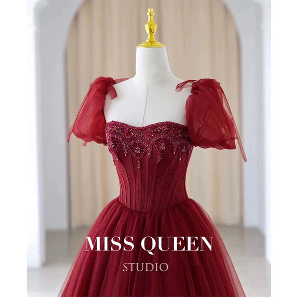 MISSQUEEN Toast Bridal Premium Red Engagement Wedding Dress Light Luxury Niche High-end Evening Dress