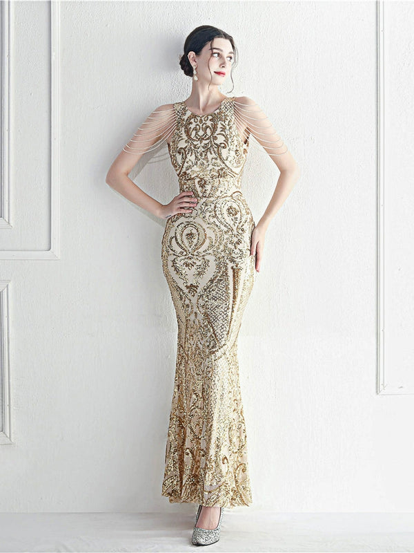 new evening dress women's light luxury noble elegant temperament celebrity high-end slim and thin long dress