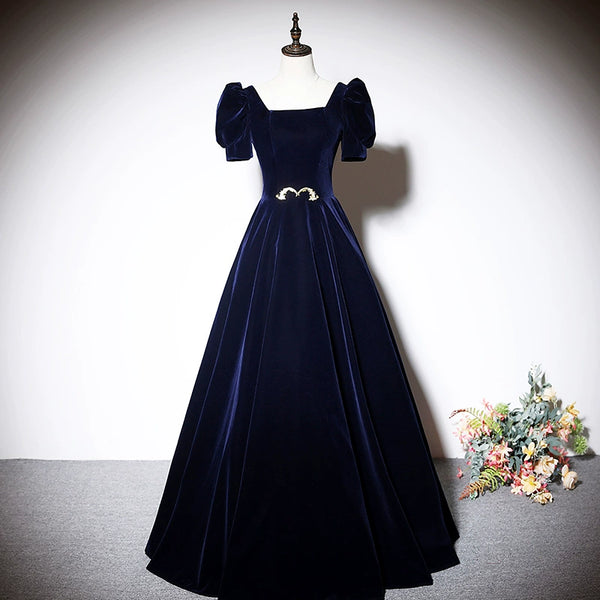 Chorus piano performance conductor dress temperament art examination annual meeting host female performance dress navy blue evening dress long