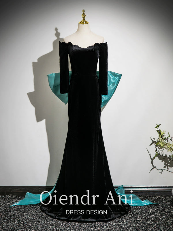 OiendrAni Vocal Art Exam Music Birthday Presenter Black Dress Ladies Bar Mitzvah Stage Evening Dress