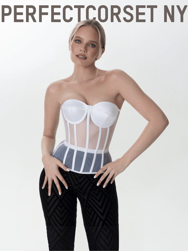 Secret Form Bra White Premium  Waist Sculpting Fishbone Bra