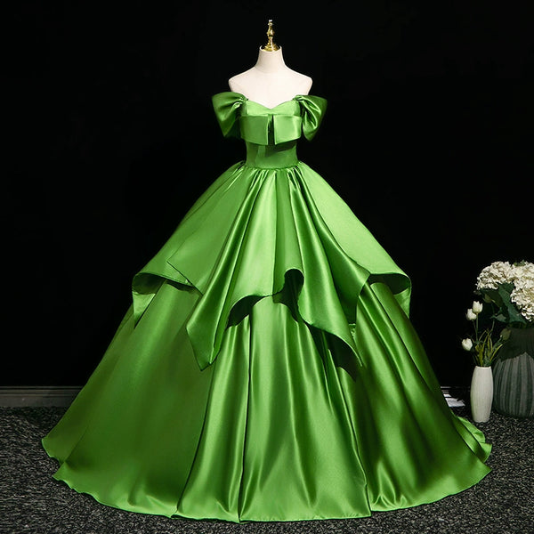 One-word shoulder evening dress women's high-end sense light luxury niche vocal art test beauty voice performance tutu skirt adult ceremony dress