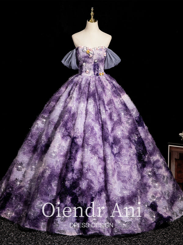 OiendrAni Bar Mitzvah Birthday Art Exam Shoulder Dress Princess Graduation Host Puff Dress Evening Dress