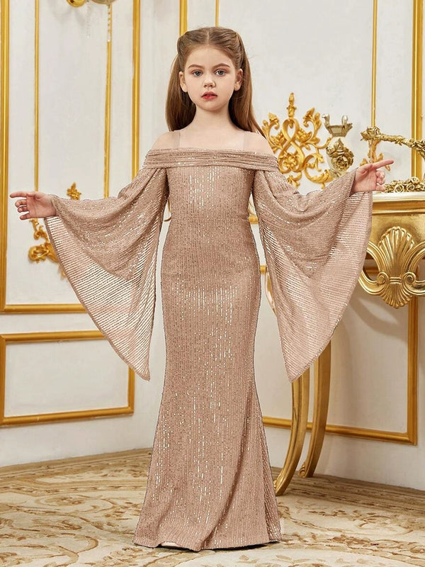 [OiendAni] Children's shiny girls' high-end evening dress light luxury niche piano performance test catwalk