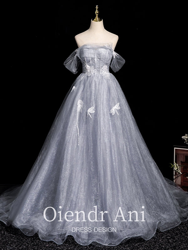 OiendrAni Art Exam Music Student Graduation Dress Bar Mitzvah Birthday Princess Shoulder Dress Evening Dress