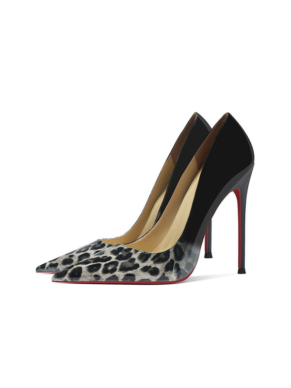 spring new fashion gradual change high heels women's thin heels  shallow mouth size sexy red sole pointed single shoes