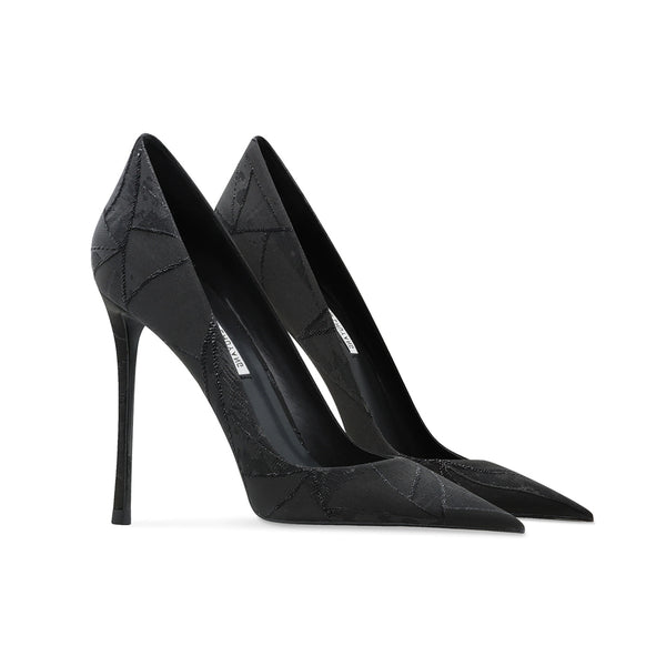 Out of Yang Bamboo Black Thin Heel Pointed Commuter Wedding Shoes Two Wear High Heels Women's Shallow Mouth Design Versatile Sexy Single Heel Shoes