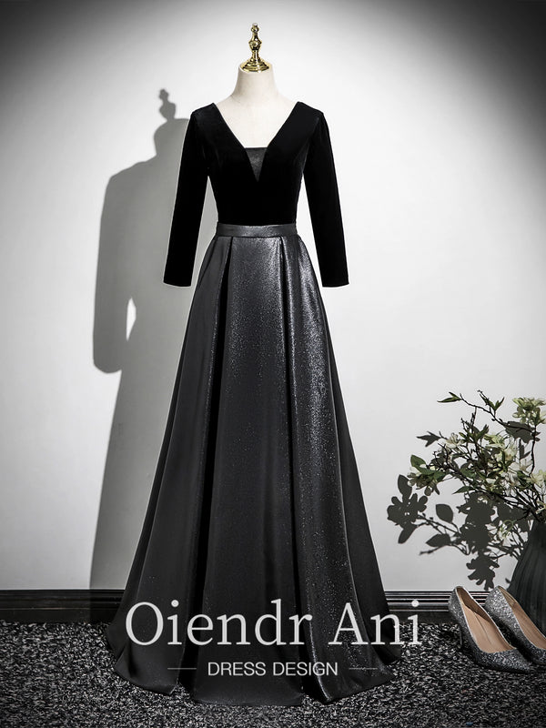 OiendrAn Black Vocal Art Test Conductor Dress Annual Meeting Host Choir Performance Dress Female Evening Dress
