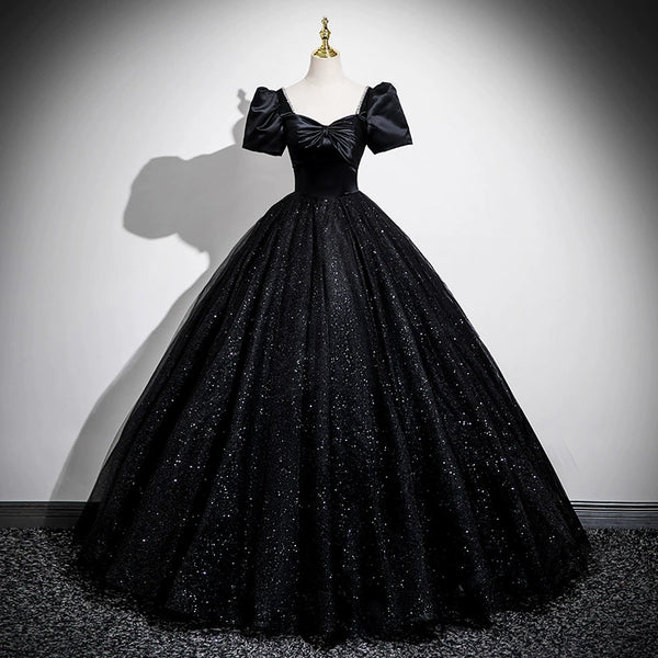 Black bar mitzvah tutu skirt solo performance uniform female vocal beauty vocal student art examination host evening dress light luxury