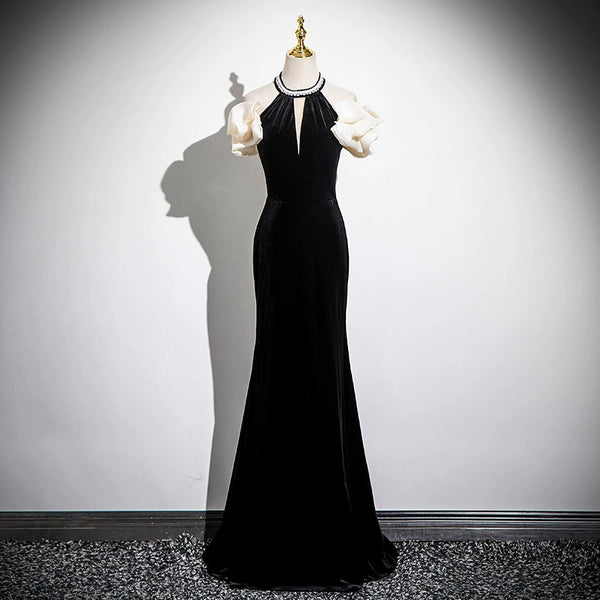 high-end temperament high-end sense light luxury banquet piano performance host welcome etiquette adult dress fish tail