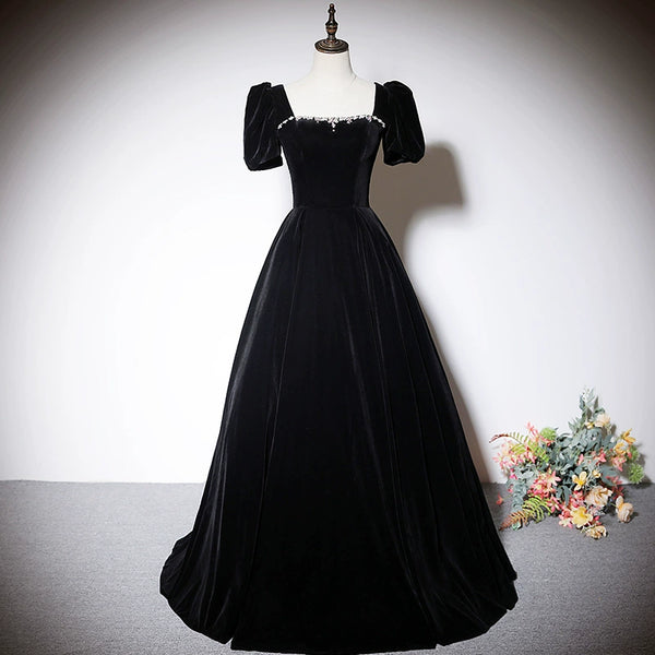 Black annual meeting evening dress women's high-end light luxury temperament banquet high-end sense long host art test dress skirt