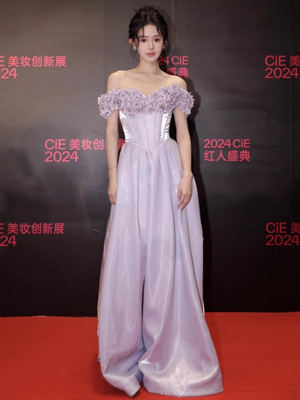 Purple Evening Dress Dress Women 2025 New Light Luxury High-end Banquet Haute Couture Adult Graduation Bride Engagement Toast
