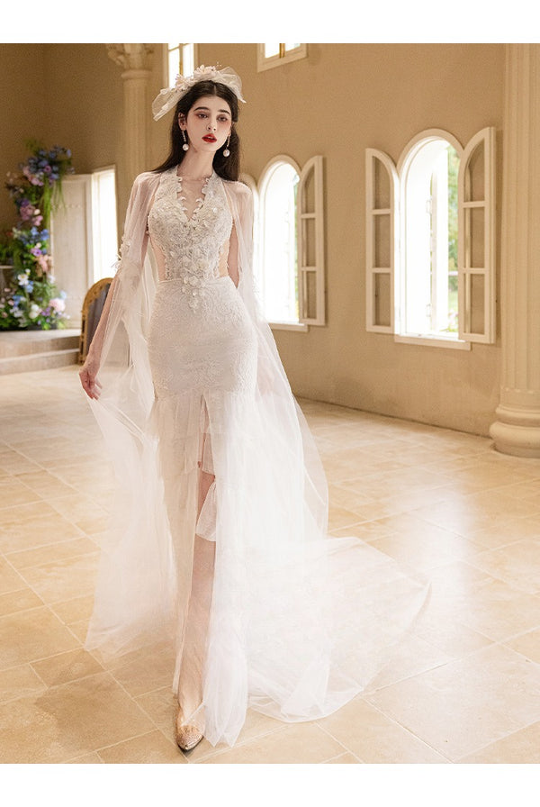 Odelia "France"  New Light Wedding Dress Bride Fishtail Main Yarn Door Yarn Light and Simple